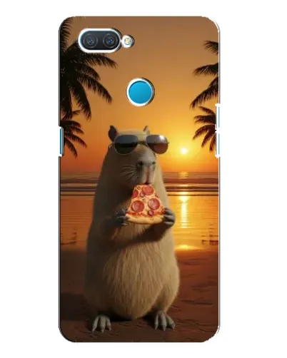 Чехол для OPPO A12 с картинкой «Капибара с пиццей»
