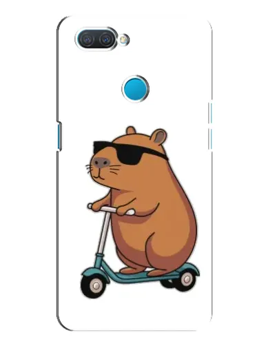 Чехол для OPPO A12 с картинкой «Капибара на самокате»