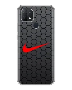 Чехол для OPPO A15 с картинкой «Nike — карбоновая сетка» Чехол для OPPO A15 с картинкой «Nike — карбоновая сетка»