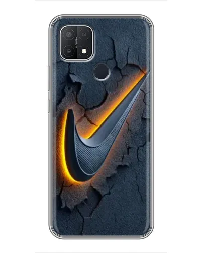 Чехол для OPPO A15 с картинкой «Объемный логотип Найк»