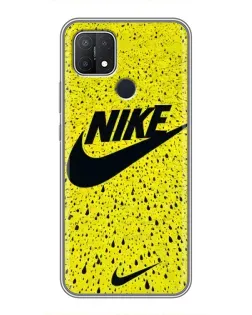Чехол для OPPO A15 с картинкой «Желтый текстурный Nike»