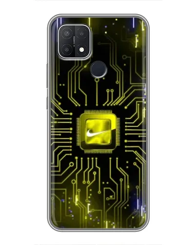 Чехол для OPPO A15 с картинкой «Nike — золотая искра»
