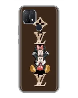 Чехол для OPPO A15 с картинкой «LV и Микки Маус»