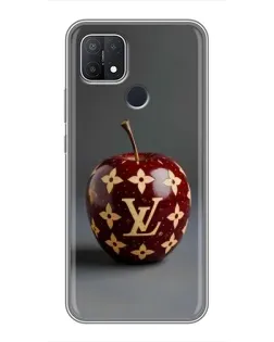 Чехол для OPPO A15 с картинкой «Красное яблоко LV»