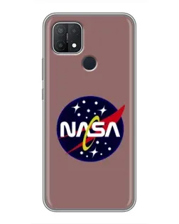 Чехол для OPPO A15 с картинкой «NASA — ретро космос»