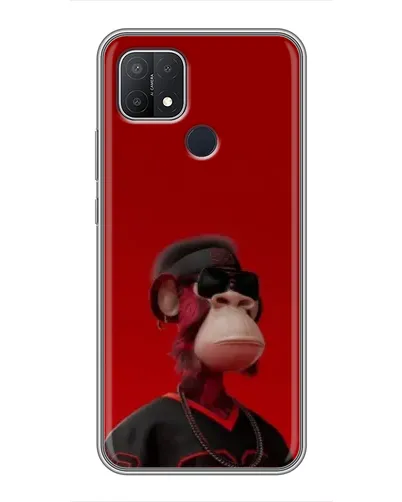 Чехол для OPPO A15 с картинкой «Bored Ape в красном»