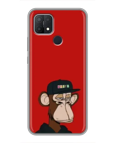 Чехол для OPPO A15 с картинкой «Bored Ape — красный фон»