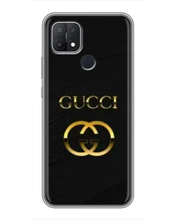 Чохол для OPPO A15 з картинкою «Золотий логотип Gucci»
