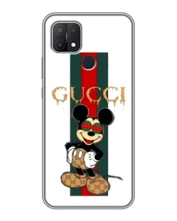 Чохол для OPPO A15 з картинкою «Міккі Маус Gucci — смуги»