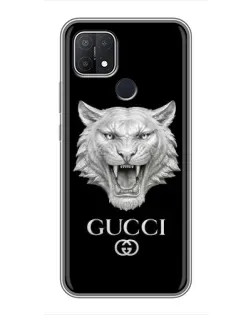 Чохол для OPPO A15 з картинкою «Gucci — срібний лев»
