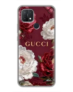 Чохол для OPPO A15 з картинкою «Gucci — бордові троянди»