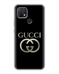 Чохол для OPPO A15 з картинкою «Gucci — золото на чорному»