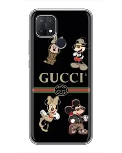 Чохол для OPPO A15 з картинкою «Gucci — герої Disney та монограма»