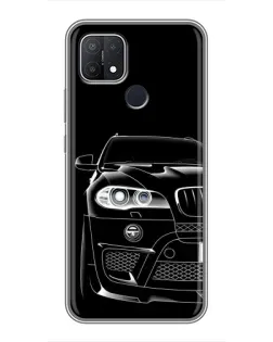 Чехол для OPPO A15 с картинкой «Темный силуэт BMW»