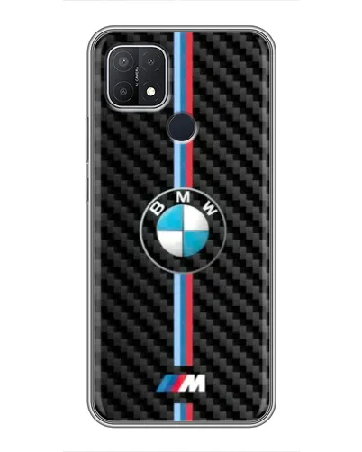 Чехол для OPPO A15 с картинкой «Эмблема BMW и карбон»