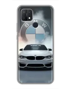 Чехол для OPPO A15 с картинкой «BMW в белом дыму»