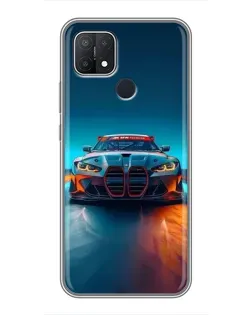 Чехол для OPPO A15 с картинкой «BMW — огни неона»