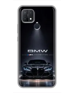 Чехол для OPPO A15 с картинкой «BMW сквозь ночной город»