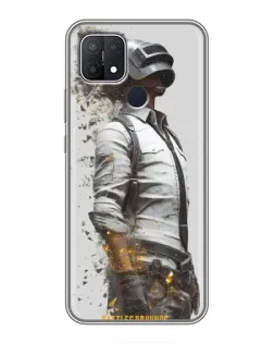 Чехол для OPPO A15 с картинкой «PUBG — боец в пыли»