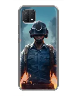 Чехол для OPPO A15 с картинкой «PUBG — реалистичный герой»