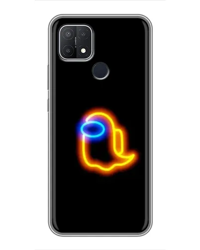 Чехол для OPPO A15 с картинкой «Among Us неоновое сияние»