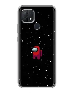 Чехол для OPPO A15 с картинкой «Красный Among Us»