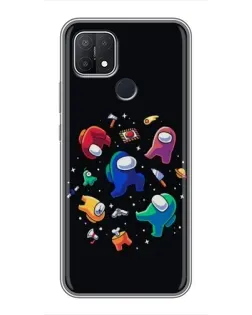 Чехол для OPPO A15 с картинкой «Among Us космос»