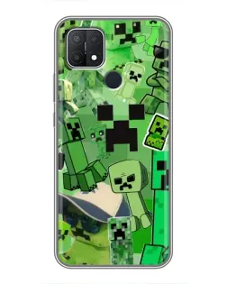 Чехол для OPPO A15 с картинкой «Криперы Minecraft» Чехол для OPPO A15 с картинкой «Криперы Minecraft»