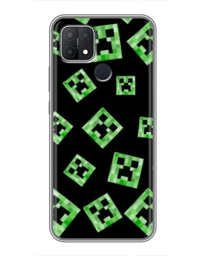 Чехол для OPPO A15 с картинкой «Паттерн с криперами» Чехол для OPPO A15 с картинкой «Паттерн с криперами»