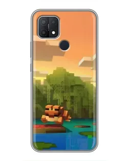 Чехол для OPPO A15 с картинкой «Майнкрафт закат солнца» Чехол для OPPO A15 с картинкой «Майнкрафт закат солнца»