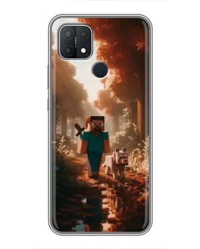Чехол для OPPO A15 с картинкой «Стив в лесу» Чехол для OPPO A15 с картинкой «Стив в лесу»