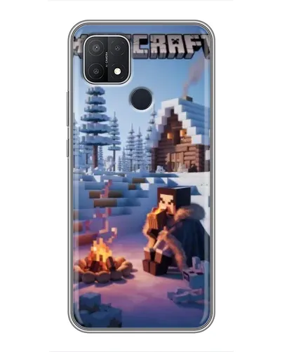 Чехол для OPPO A15 с картинкой «Зимний Minecraft» Чехол для OPPO A15 с картинкой «Зимний Minecraft»
