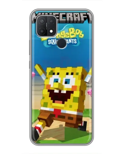 Чехол для OPPO A15 с картинкой «Губка Боб Minecraft» Чехол для OPPO A15 с картинкой «Губка Боб Minecraft»