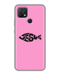 Чохол для OPPO A15 з картинкою «Рожевий символ Jesus»