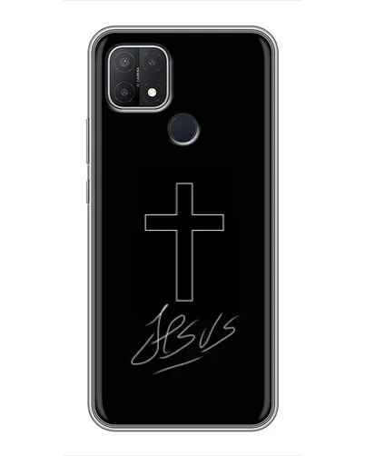 Чехол для OPPO A15 с картинкой «Графический крест Jesus» Чехол для OPPO A15 с картинкой «Графический крест Jesus»