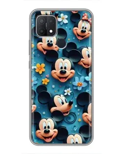 Чехол для OPPO A15 с картинкой «Паттерн Микки и Минни»