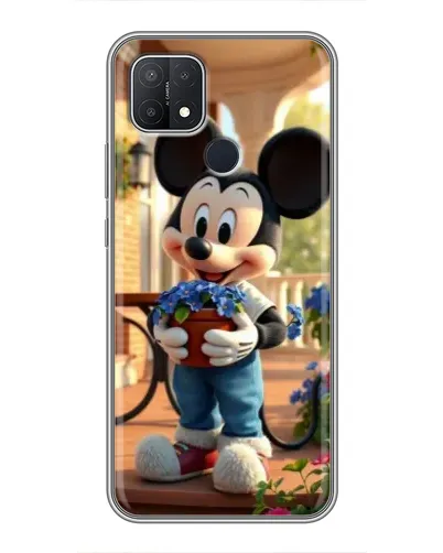 Чехол для OPPO A15 с картинкой «Микки садовод»