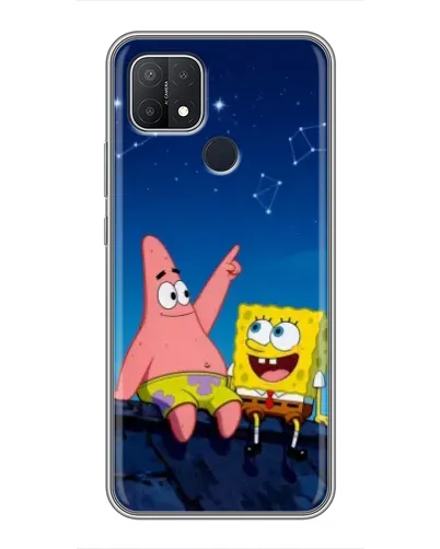 Чехол для OPPO A15 с картинкой «Губка Боб и Патрик ночью» Чехол для OPPO A15 с картинкой «Губка Боб и Патрик ночью»