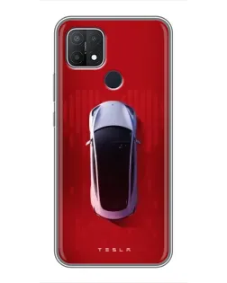 Чехол для OPPO A15 с картинкой «Tesla Top View»