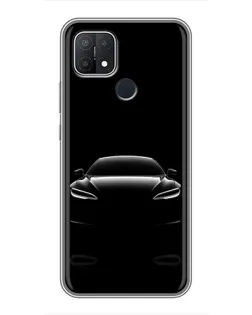 Чехол для OPPO A15 с картинкой «Силуэт Tesla Night»