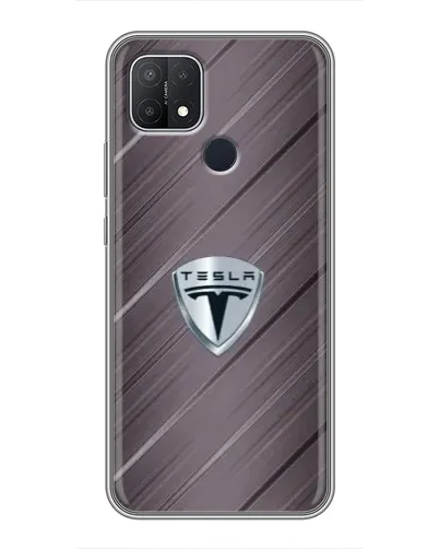 Чехол для OPPO A15 с картинкой «Металлическая текстура Tesla»