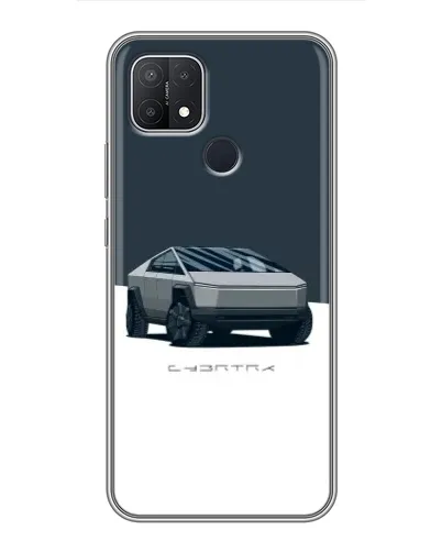 Чехол для OPPO A15 с картинкой «Серебристый Cybertruck Tesla»