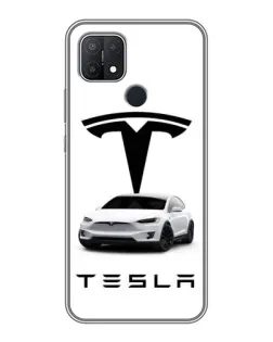 Чехол для OPPO A15 с картинкой «Tesla White Style»