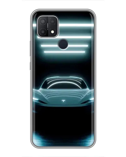 Чехол для OPPO A15 с картинкой «Tesla в неоне»