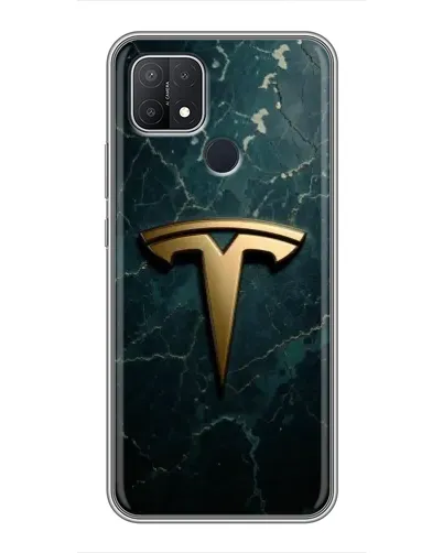 Чехол для OPPO A15 с картинкой «Мраморная Tesla Gold»