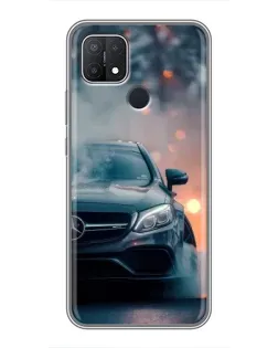 Чехол для OPPO A15 с картинкой «Mercedes — ночной город»