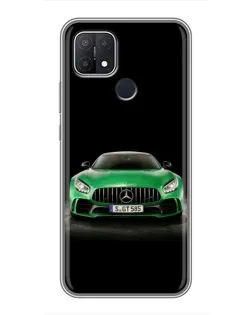 Чехол для OPPO A15 с картинкой «Mercedes — неоновый лого»