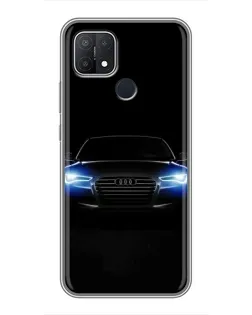 Чехол для OPPO A15 с картинкой «Audi в неоне»