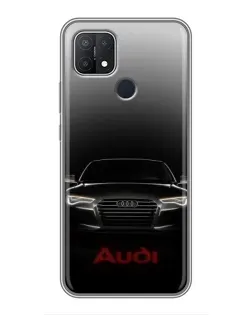 Чехол для OPPO A15 с картинкой «Audi — градиентный контур»