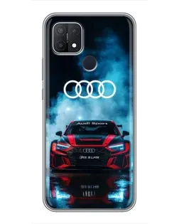 Чехол для OPPO A15 с картинкой «Audi Sport — неон»